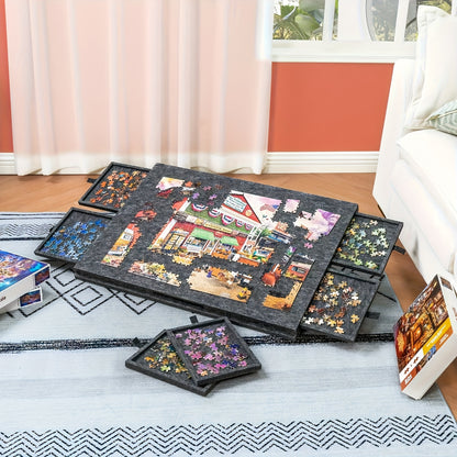 Table à puzzle, 1PC +6 Tiroirs +2 Boîte de rangement pour loisirs et projets créatifs – vue détaillée 2