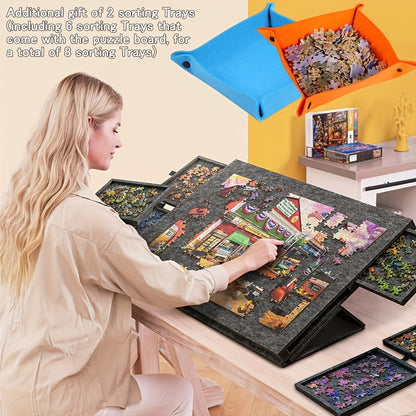 Table à puzzle, 1PC +6 Tiroirs +2 Boîte de rangement pour loisirs et projets créatifs – vue détaillée 11