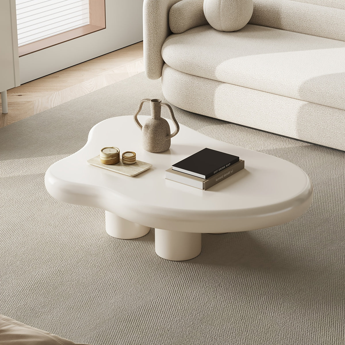 Table basse, Blanc crème pour salon et maison – vue principale