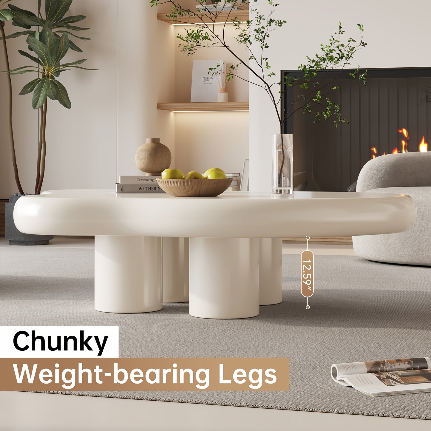 Table basse, Blanc crème pour salon et maison – vue détaillée 4