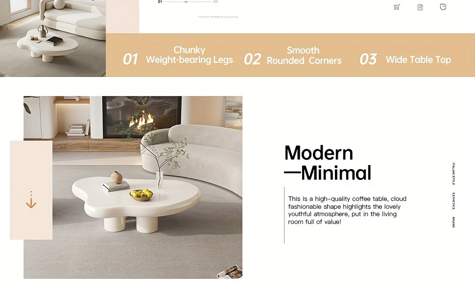 Table basse, Blanc crème pour salon et maison – vue détaillée 11