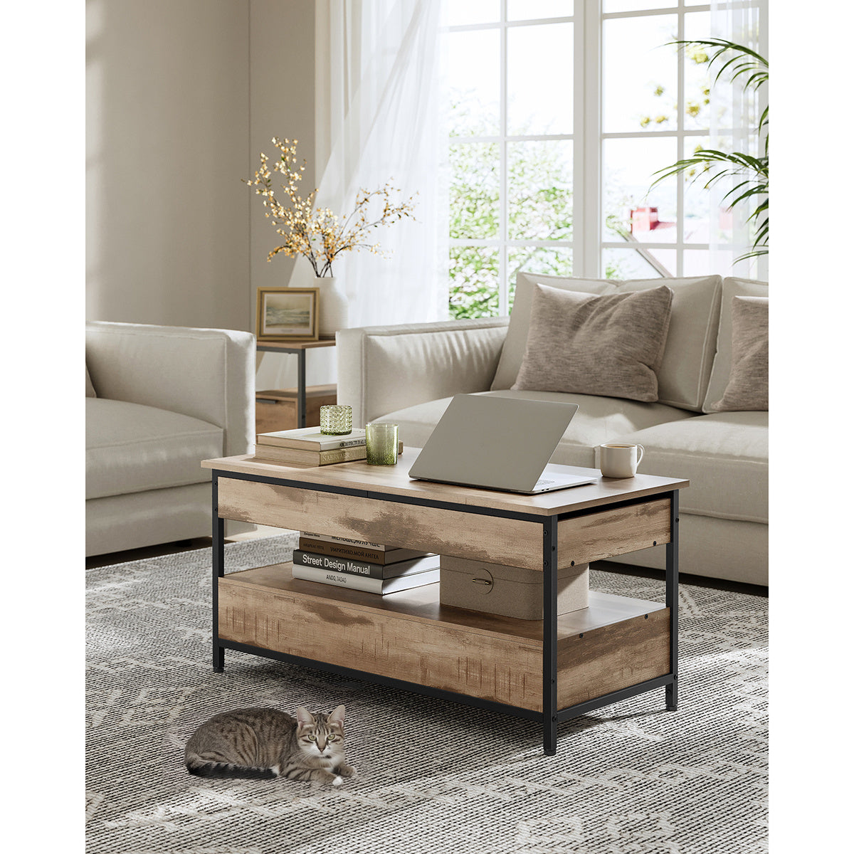 Table basse, Gris Anthracite et Noir Encre pour salon et maison – vue détaillée 4