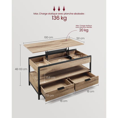 Table basse, Gris Anthracite et Noir Encre pour salon et maison – vue détaillée 5