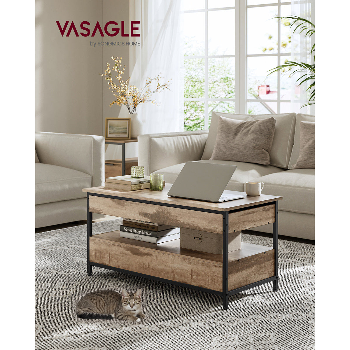 Table basse, Gris Anthracite et Noir Encre pour salon et maison – vue détaillée 6