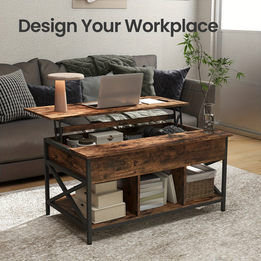 Table basse, Marron Chameau + Noir pour salon et maison – vue principale