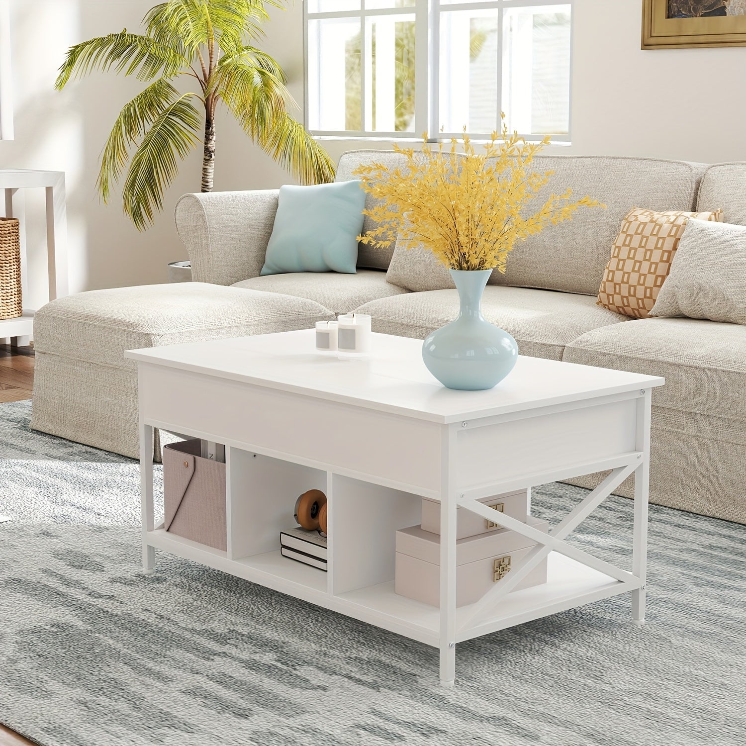 Table basse, Marron Chameau + Noir pour salon et maison – vue détaillée 7