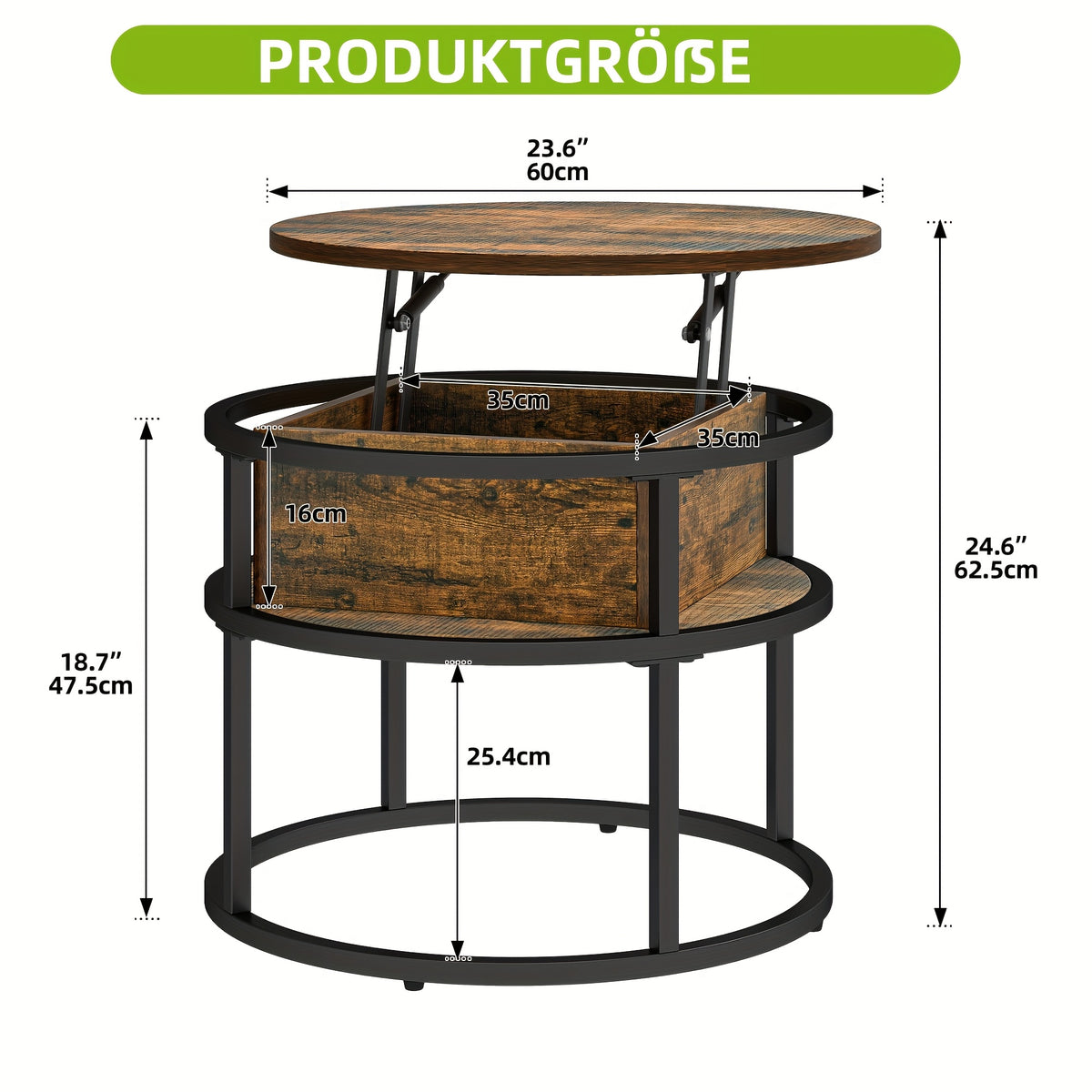 Table basse, réglable pour salon et maison – vue détaillée 4
