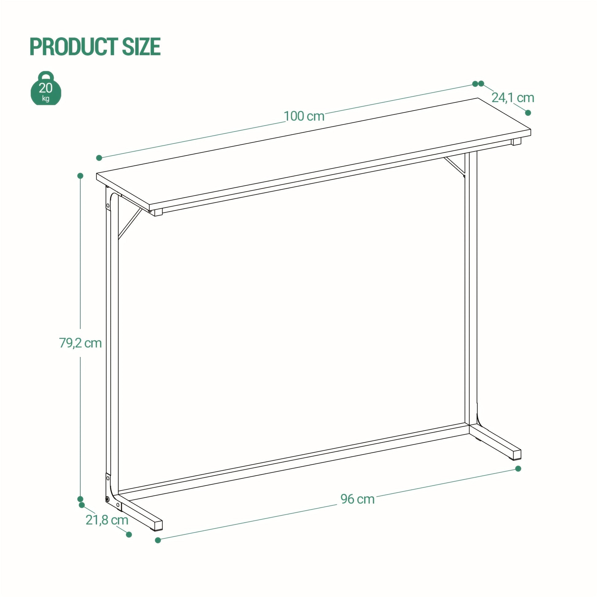 Table console, Blanc pour salon et maison – vue détaillée 3