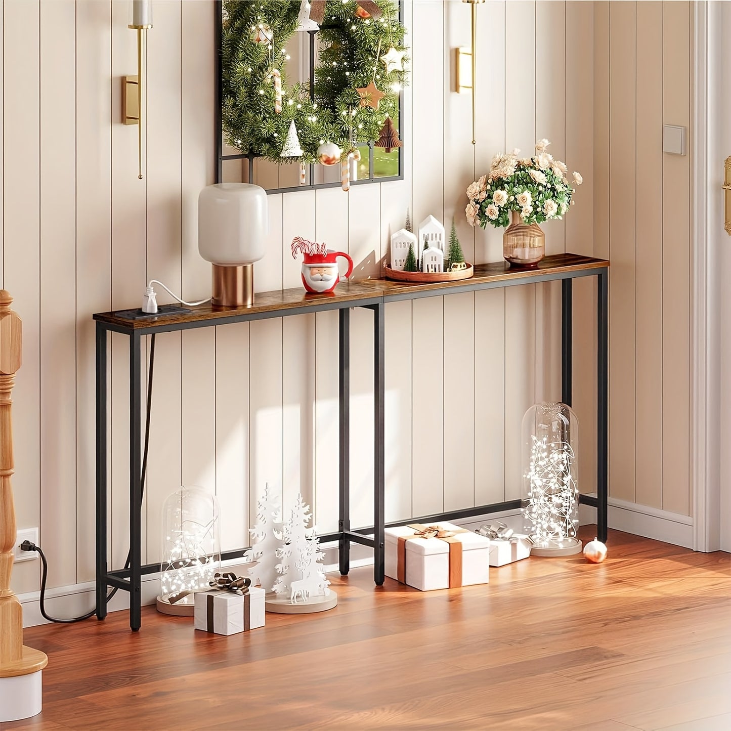 Table console d'entrée, Brun pour salon et maison – vue principale