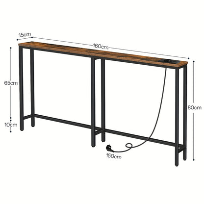 Table console d'entrée, Brun pour salon et maison – vue détaillée 3