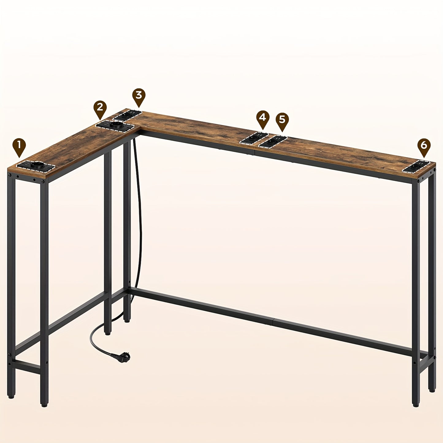 Table console étroite, 180 cm pour salon et maison – vue détaillée 5