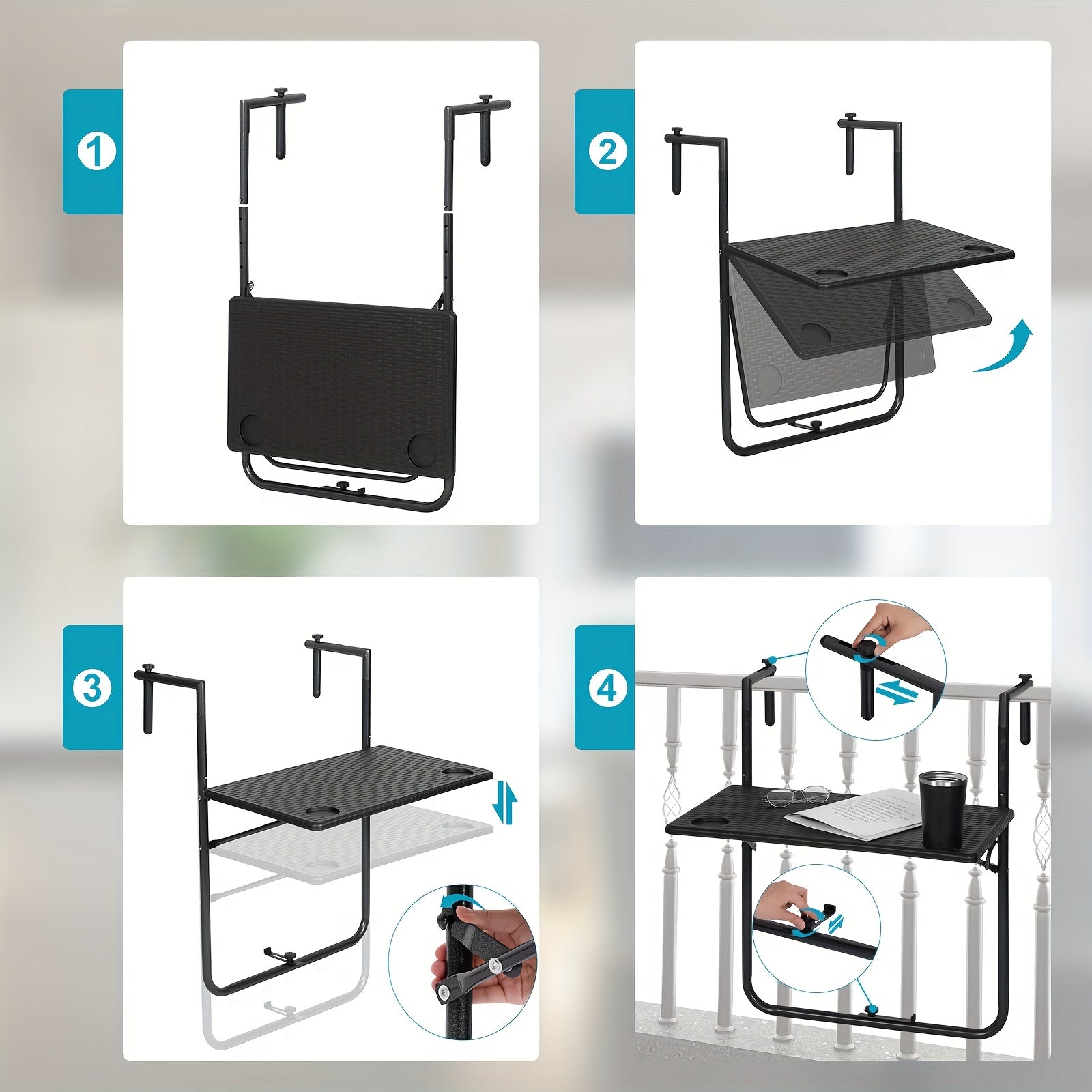 Table de camping, 1pc pour jardin et balcon – vue détaillée 6