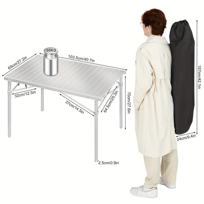 Table de camping, argenté pour balcon et jardin – vue principale