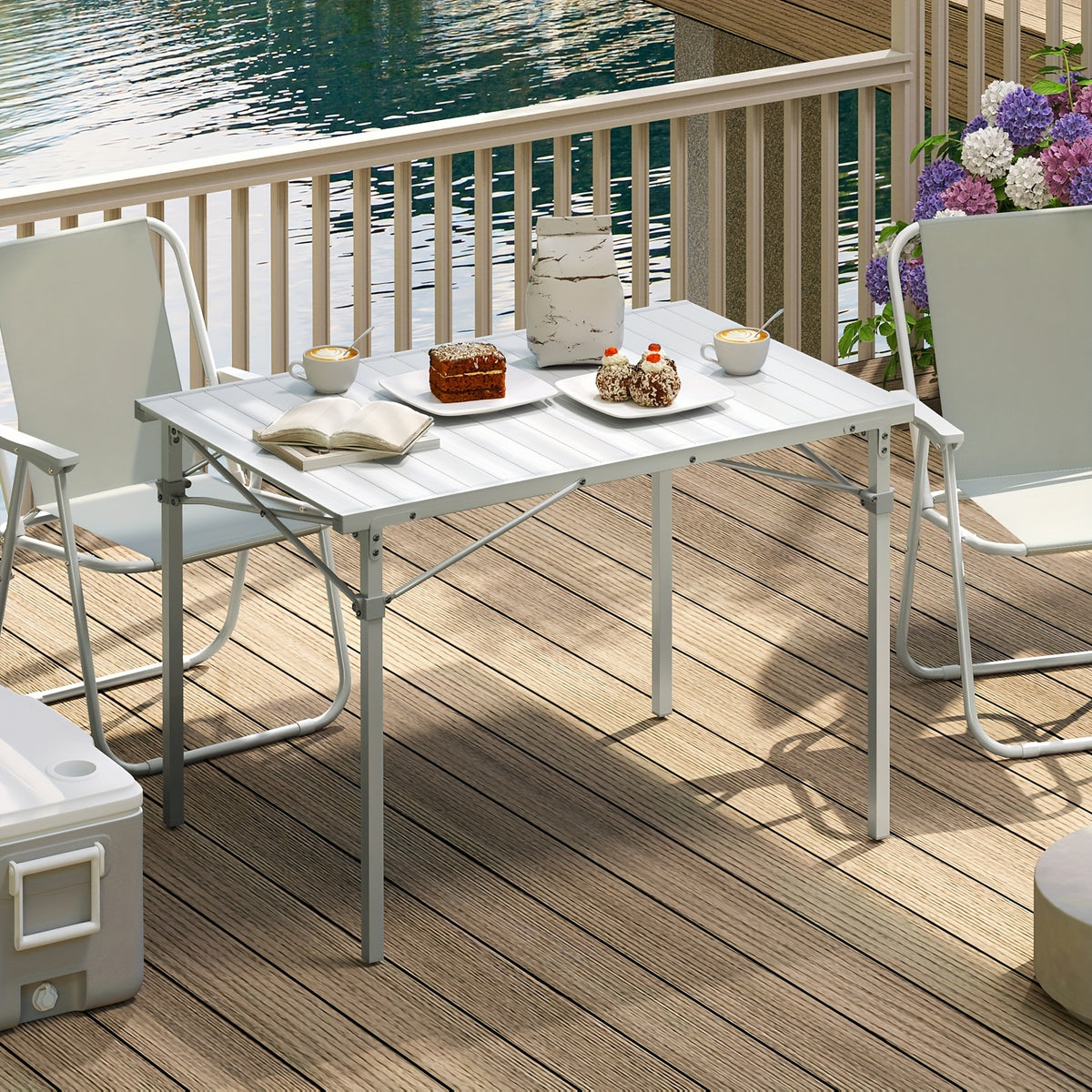 Table de camping, argenté pour balcon et jardin – vue détaillée 2