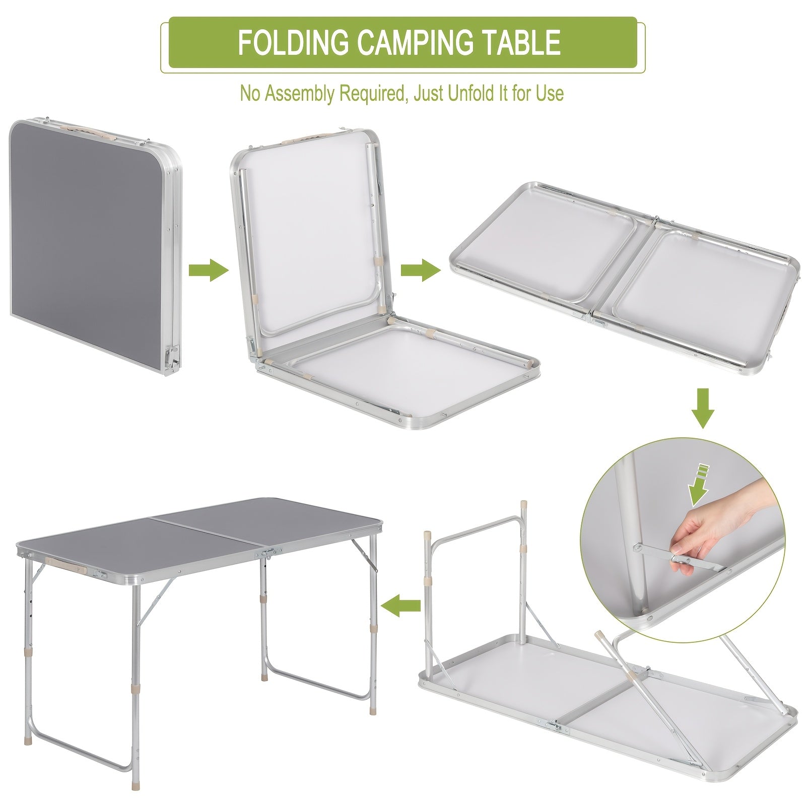 Table de camping, Gris pour jardin – vue détaillée 4