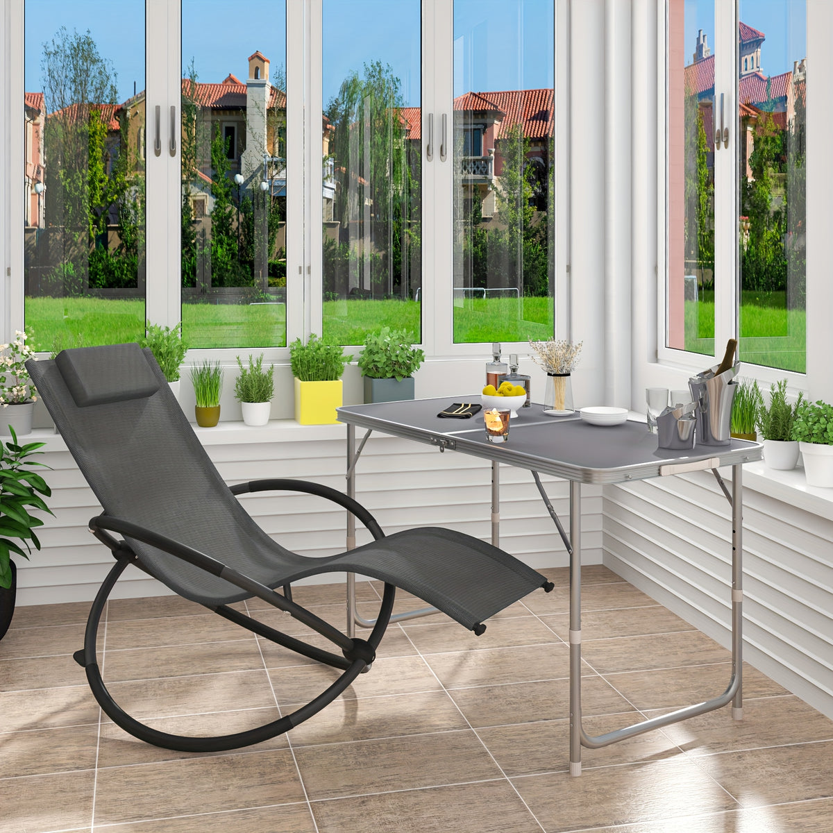 Table de camping, Gris pour jardin – vue détaillée 6