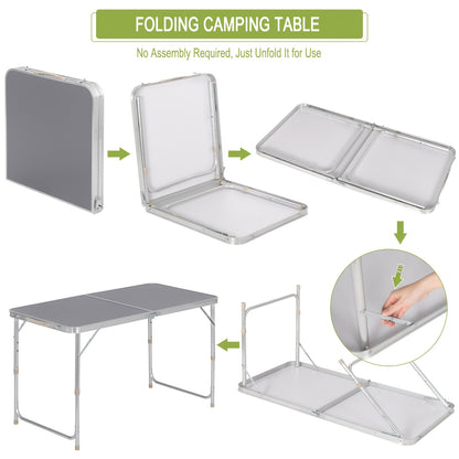 Table de camping, Gris pour jardin et terrasse – vue détaillée 6