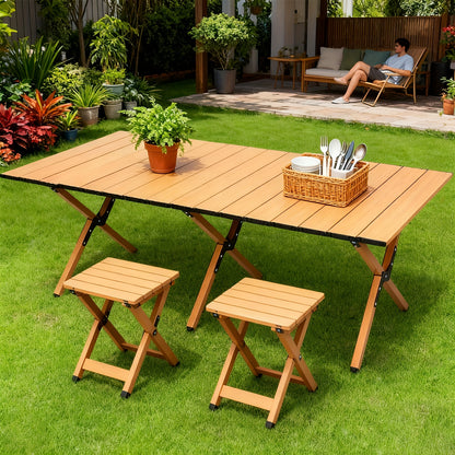 Table de camping, Noir pour jardin – vue détaillée 2