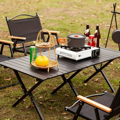 Table de camping, Noir pour jardin – vue détaillée 3