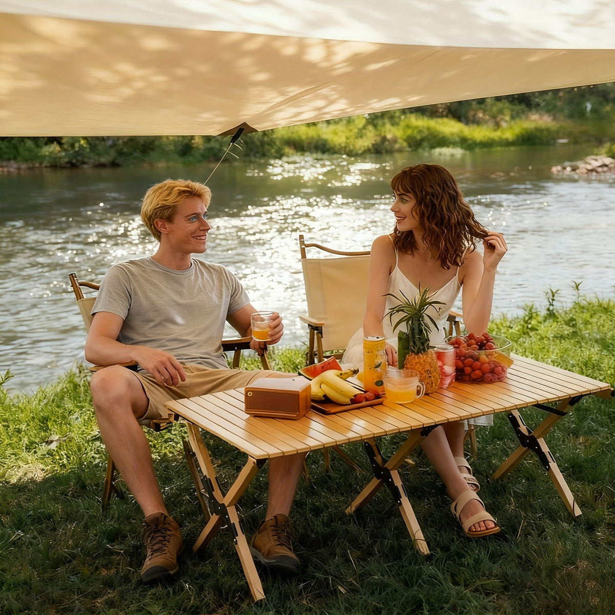 Table de camping, Noir pour jardin – vue détaillée 5