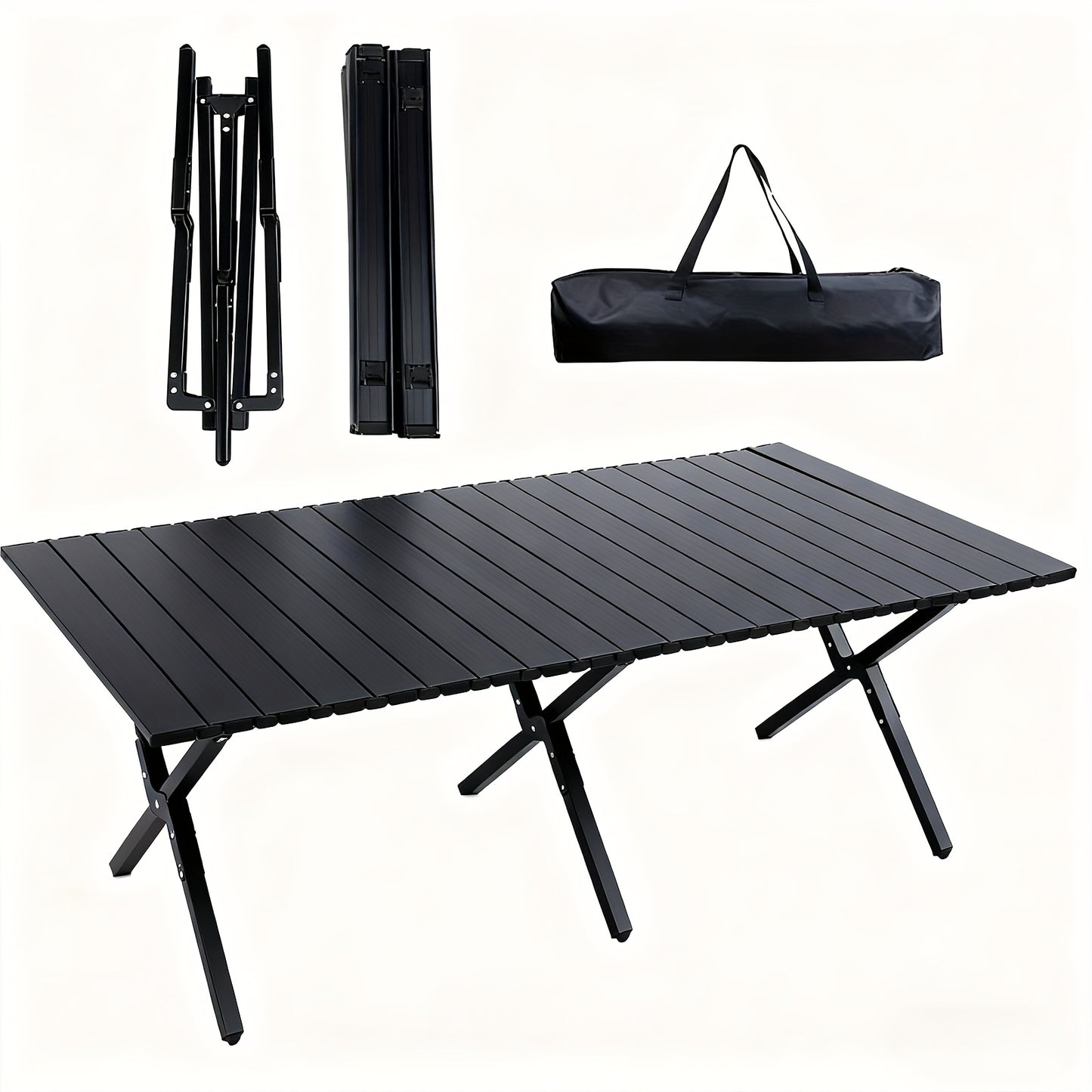 Table de camping, Noir pour jardin – vue détaillée 6