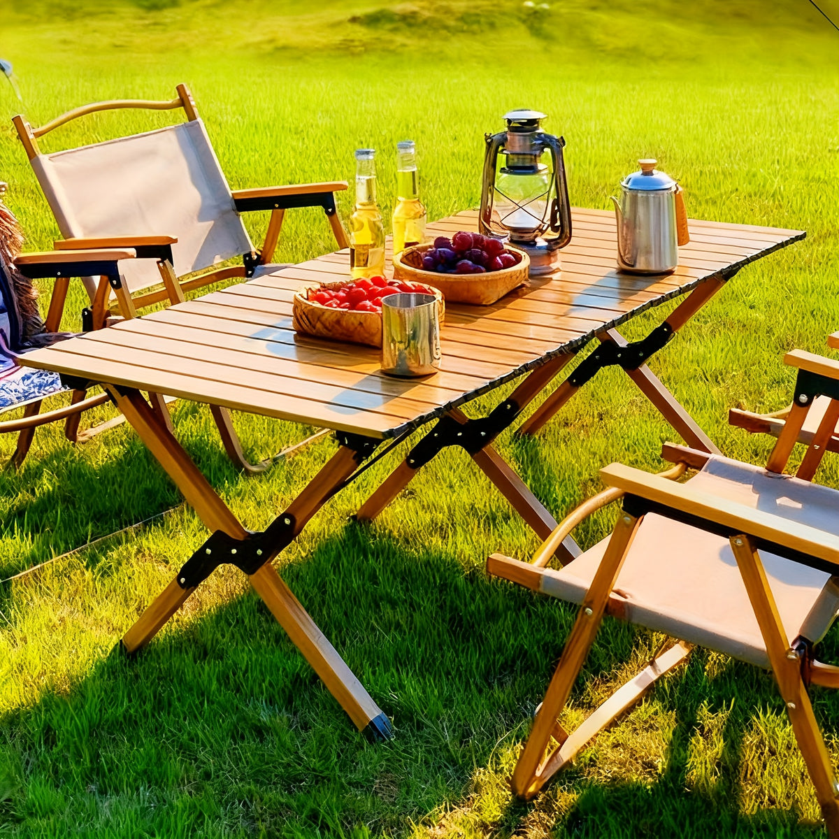 Table de camping, Noir pour jardin – vue détaillée 10