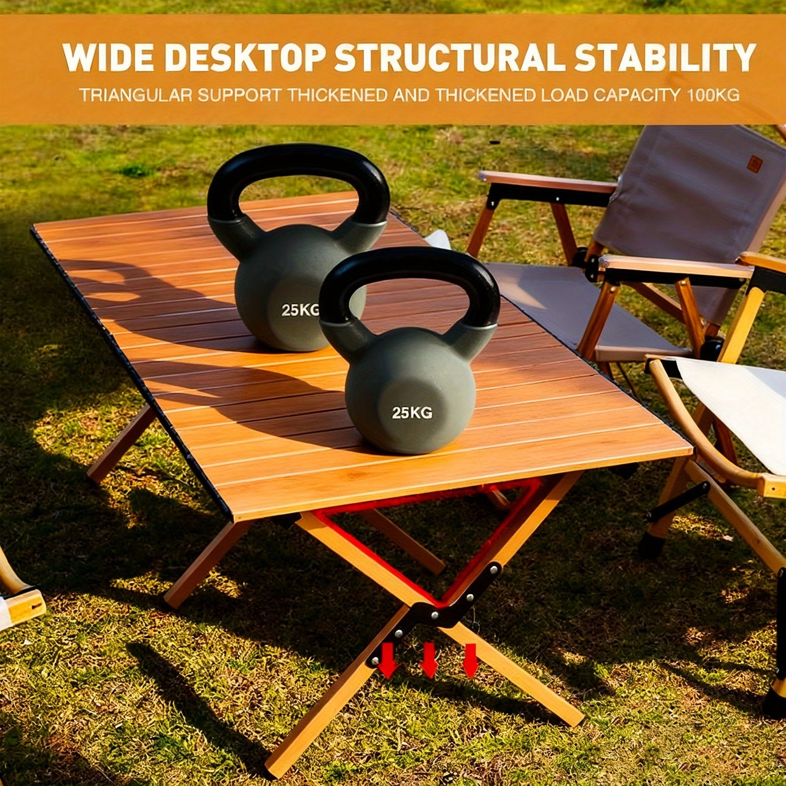 Table de camping, Noir pour jardin – vue détaillée 11