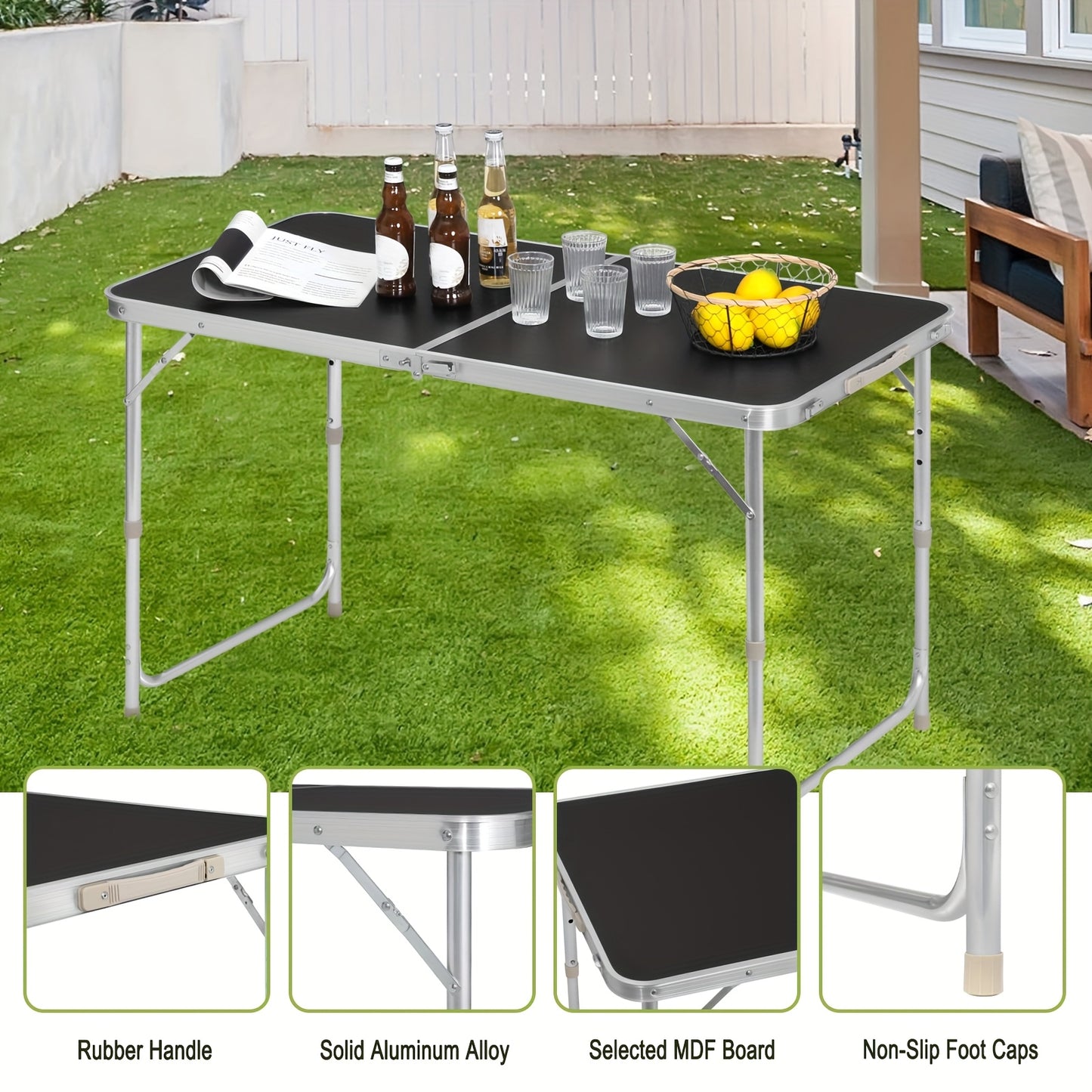 Table de camping, Support en Alliage d'Aluminium Rési pour balcon – vue détaillée 3