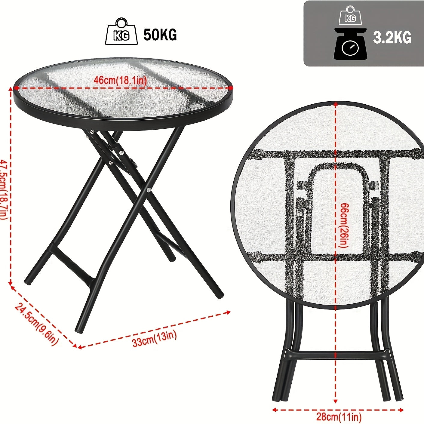 Table de camping, verre pour jardin et balcon – vue détaillée 7