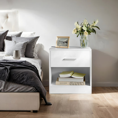 Table de chevet, Beige naturel + blanc classique pour pièce de vie et usage quotidien – vue détaillée 7
