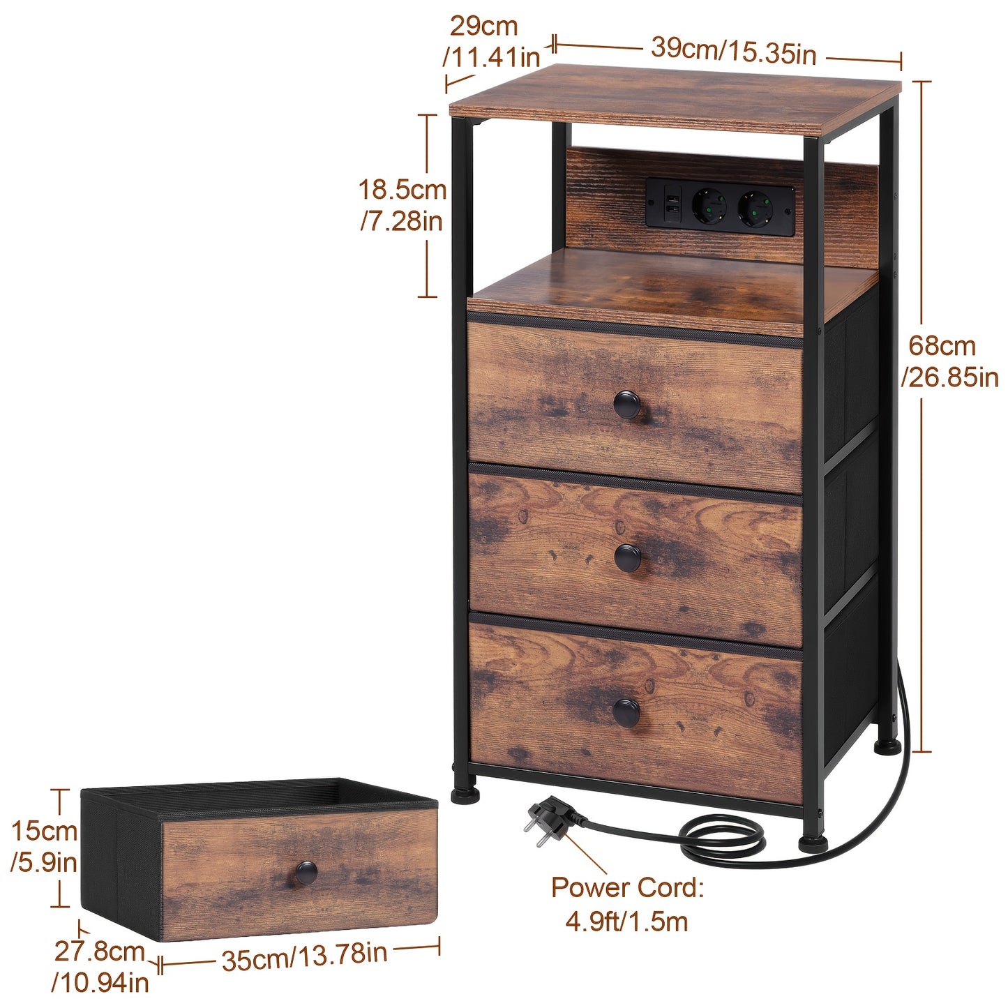 Table de chevet, Gris clair pour pièce de vie – vue détaillée 2