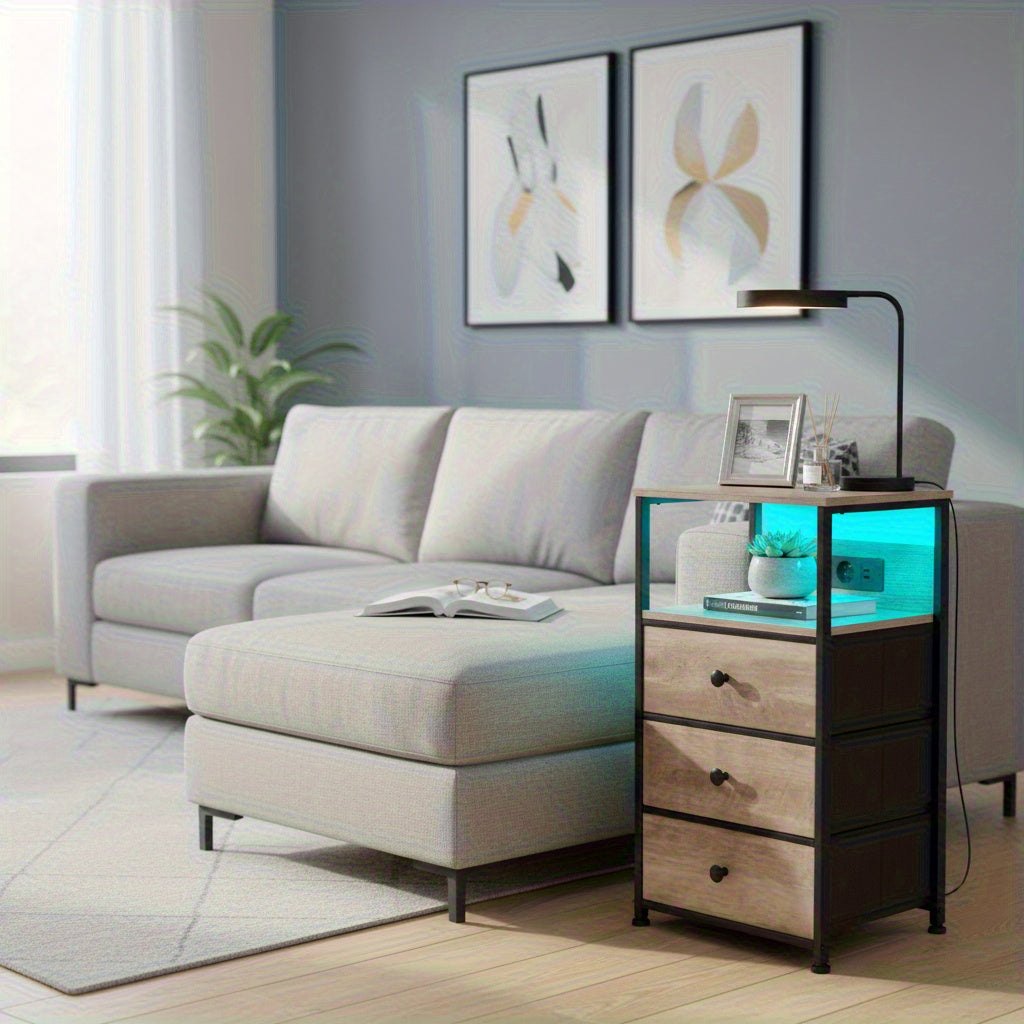 Table de chevet, Gris clair pour pièce de vie – vue détaillée 7