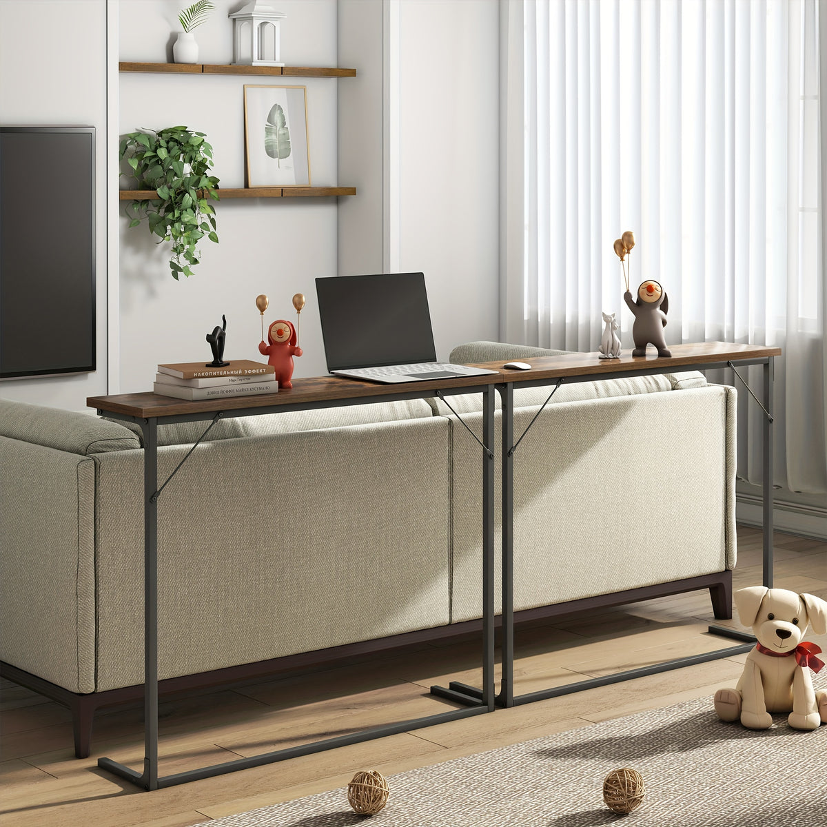 Table de Console, Brun rouille pour salon et maison – vue détaillée 5