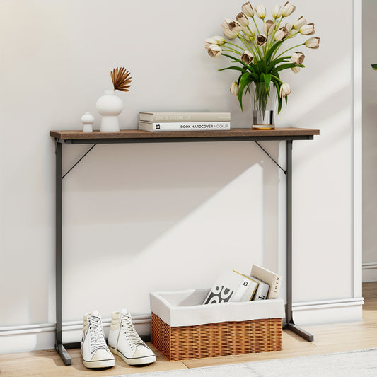 Table de Console, Brun Rustique pour salon et maison – vue principale
