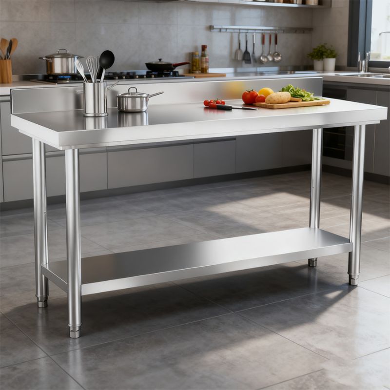 Table de travail en inox, acier inoxydable pour cuisine – vue principale