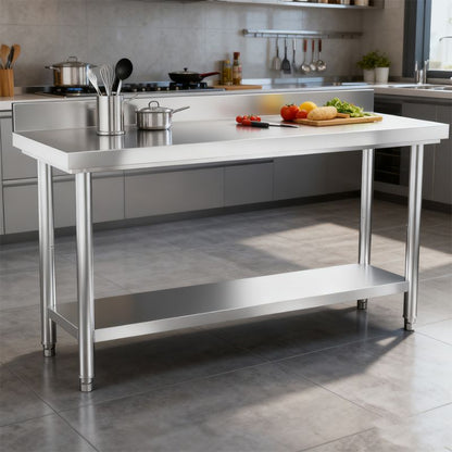 Table de travail en inox, acier inoxydable pour cuisine – vue principale