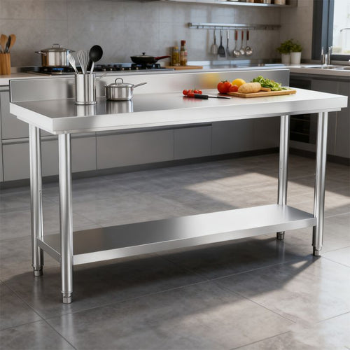 Table de travail en inox, acier inoxydable pour cuisine – vue principale