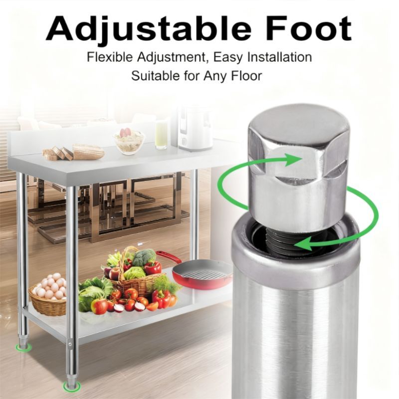 Table de travail en inox, acier inoxydable pour cuisine – vue détaillée 6