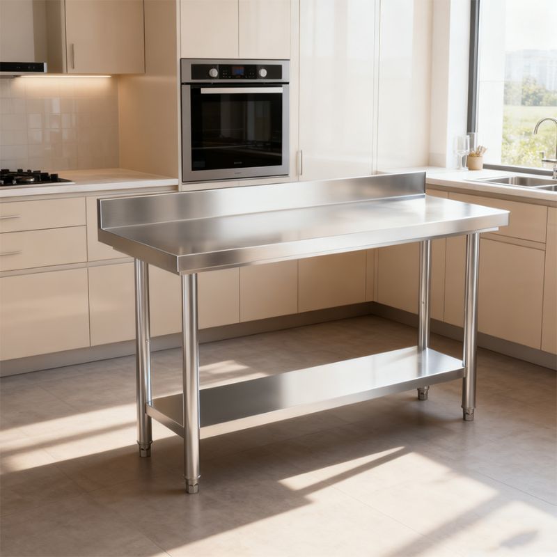 Table de travail en inox, acier inoxydable pour cuisine – vue détaillée 7