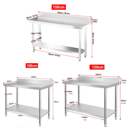 Table de travail en inox, acier inoxydable pour cuisine – vue détaillée 9