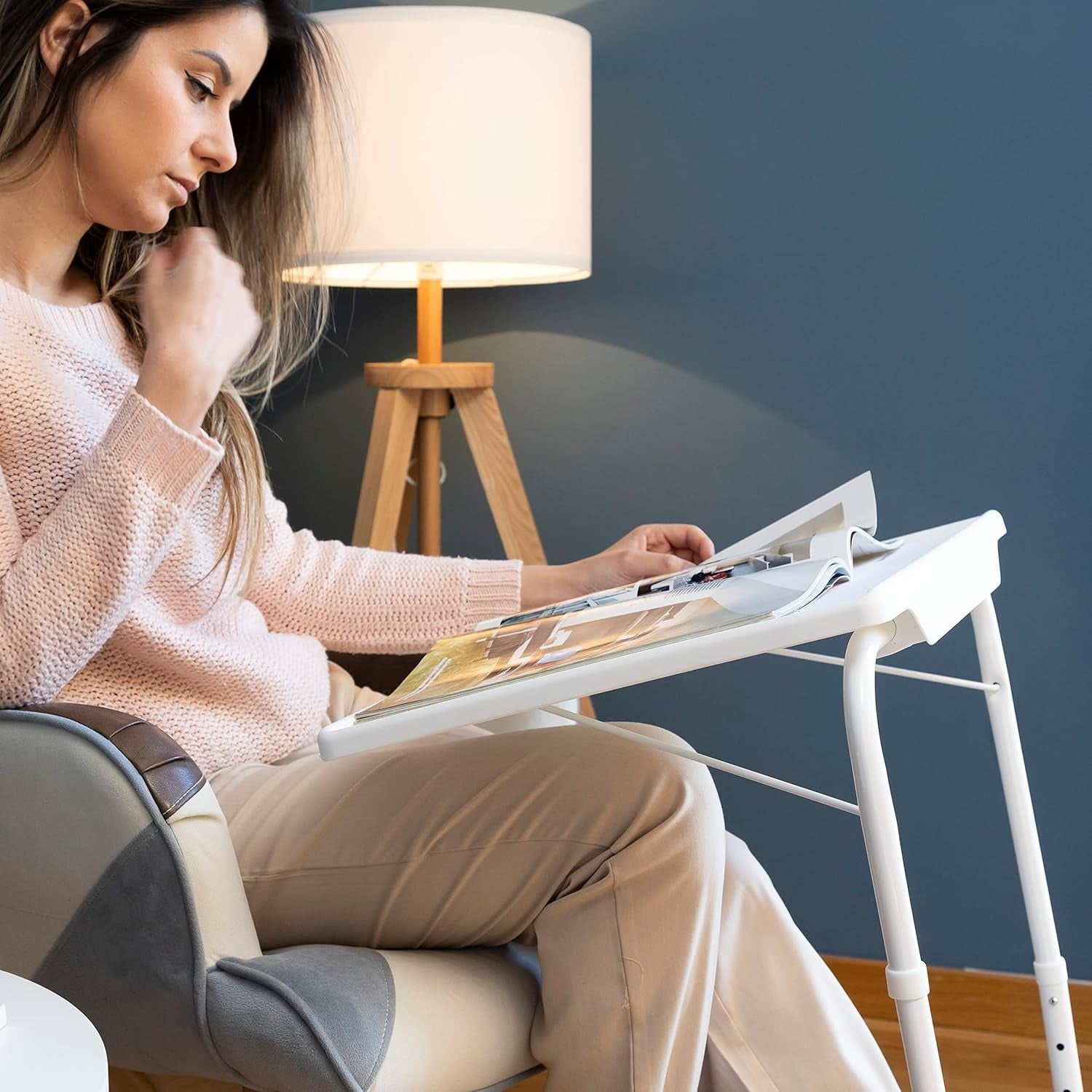 Table pliante, Blanc pour usage quotidien et pièce de vie – vue détaillée 2