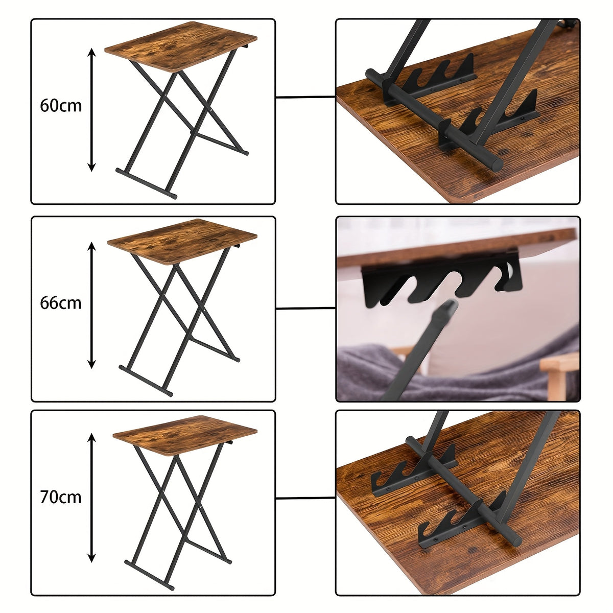 Table pliante, Marron noir pour pièce de vie – vue détaillée 3