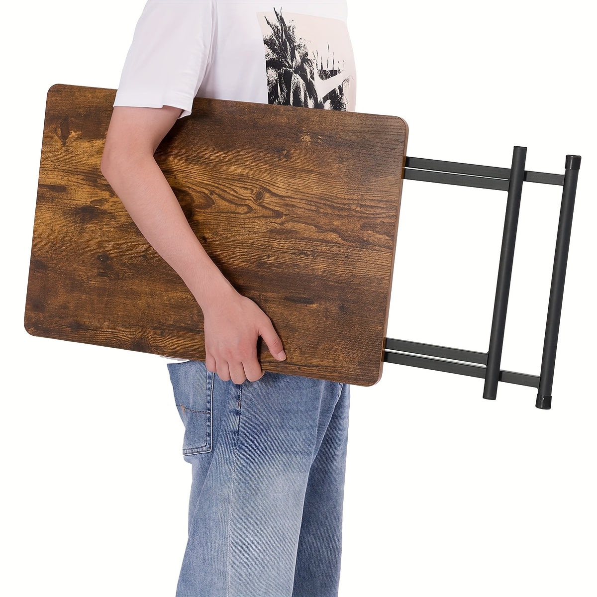 Table pliante, Marron noir pour pièce de vie – vue détaillée 5