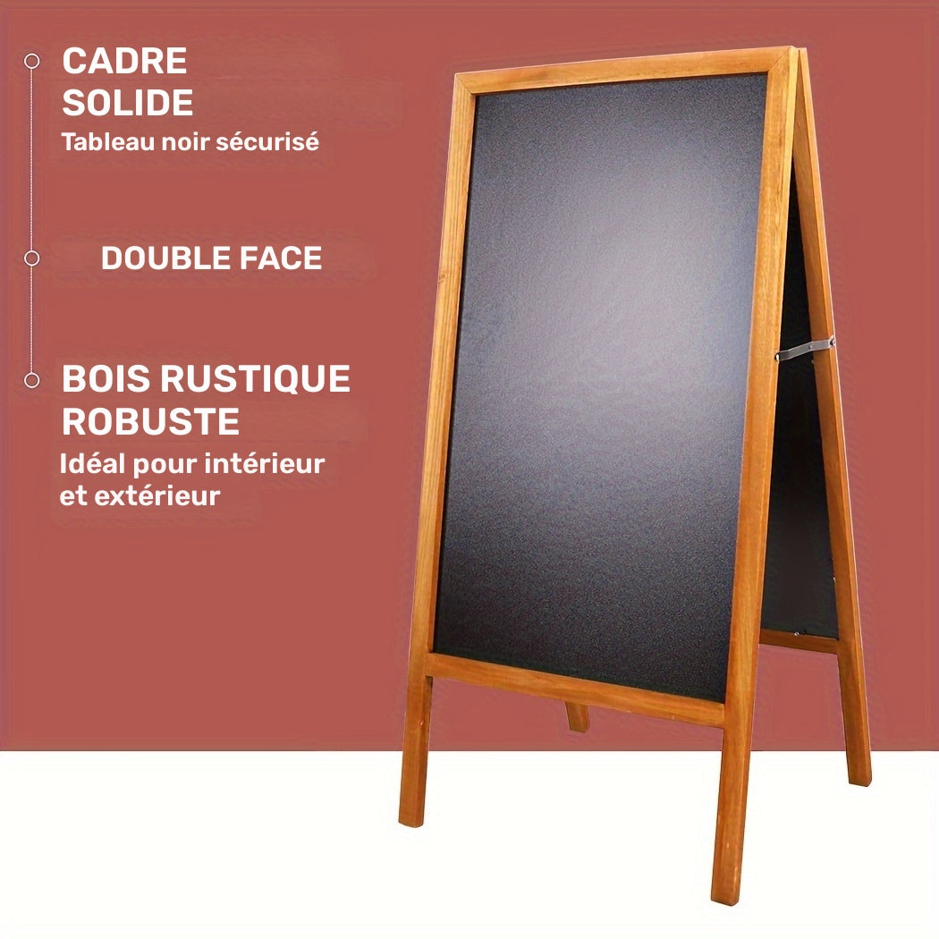 Tableau Noir Pliable en Bois, Brun pour Être Posé au Sol et jardin – vue détaillée 11