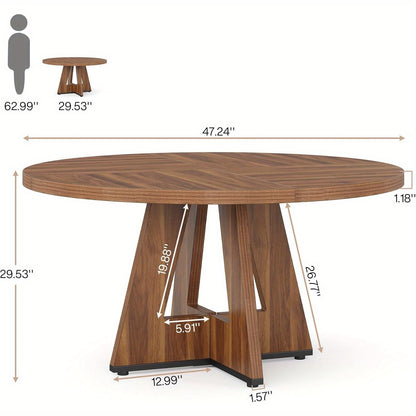 Tables à manger, bois pour 4-6 Personnes avec Socle Robuste et les Repas Familiaux – vue détaillée 2