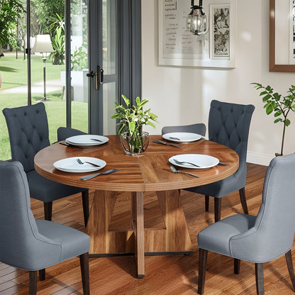 Tables à manger, bois pour 4-6 Personnes avec Socle Robuste et les Repas Familiaux – vue détaillée 4