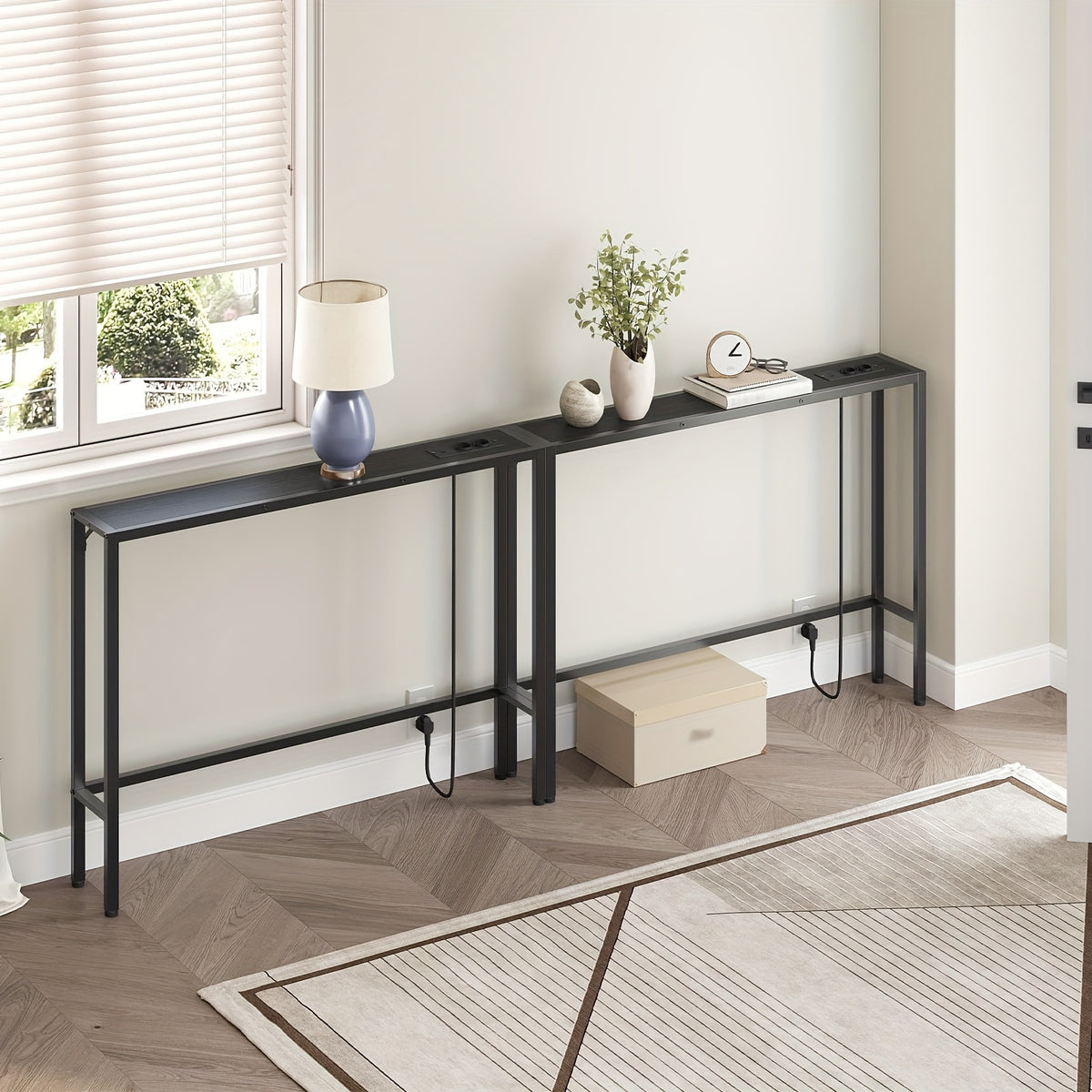 tables consoles étroites, Blanc pour salon et maison – vue détaillée 8
