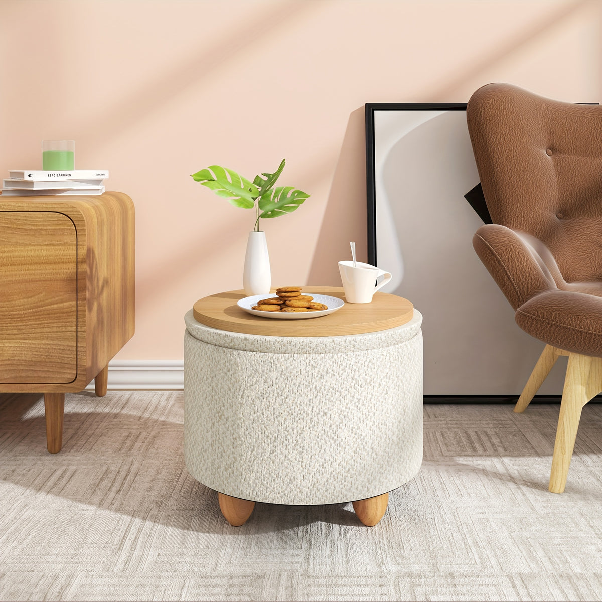Tabouret 1pc, bois pour quotidien et maison – vue principale