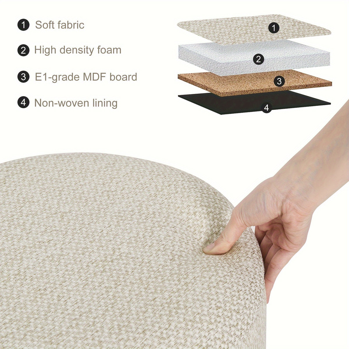 Tabouret 1pc, bois pour quotidien et maison – vue détaillée 9
