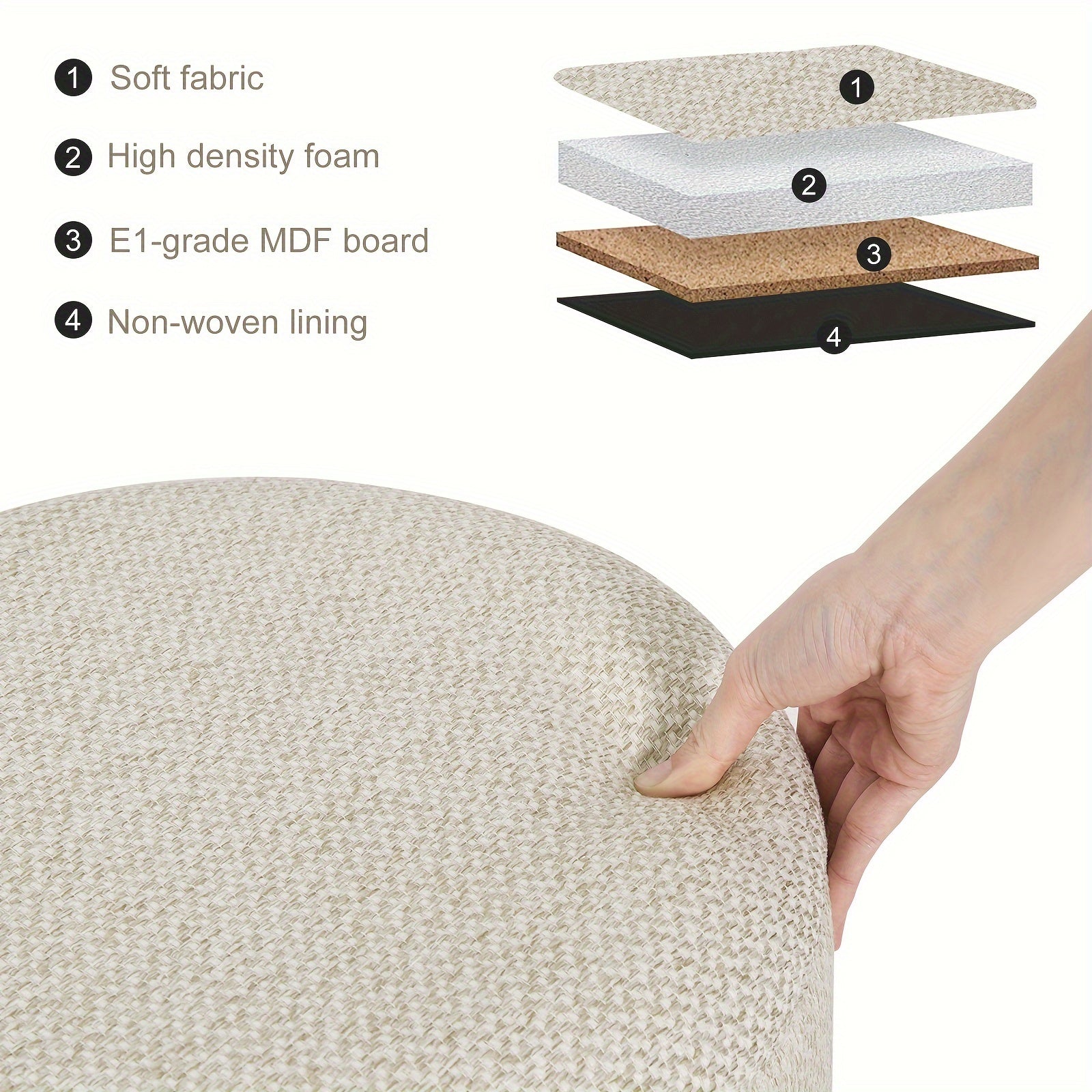 Tabouret 1pc, bois pour quotidien et maison – vue détaillée 9